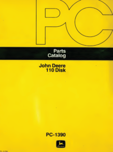 John Deere 110 Disk Parts Catalog 1973