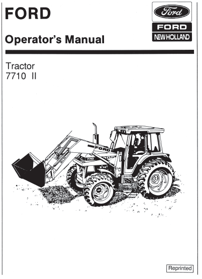 1985-1991 Ford Tractor 7710 II Owners Manual Maintenance Operators Book 